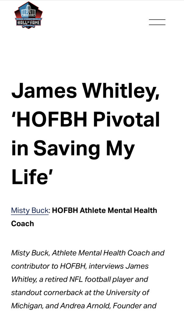 James Whitley, ‘HOFBH Pivotal in Saving My Life’ Hall of Fame Behavioral Health Article