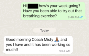 testimonial for coach misty from overseas pro athlete