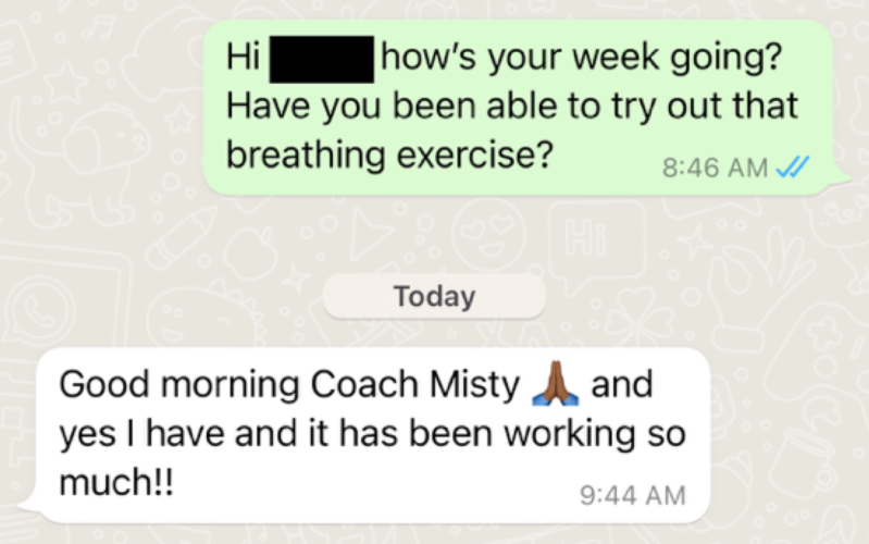testimonial for coach misty from overseas pro athlete